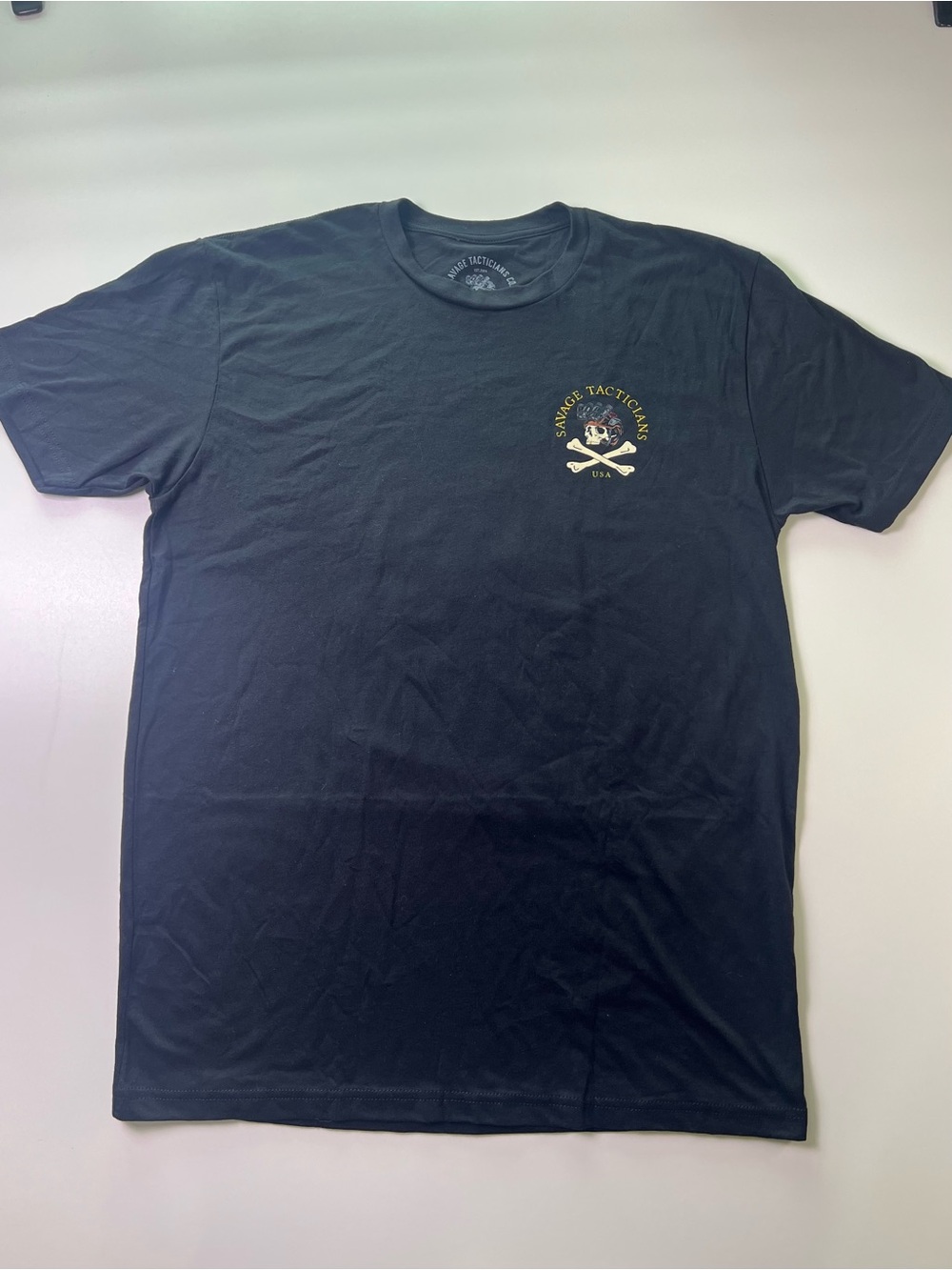 Savage Tacticians Skull Crossbones Graphic Tee Black L